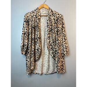EUC Ninexis Boutique Animal Print Cardigan Shawl Open Front Womens M/L